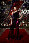 The Coco Toga Jumpsuit in Hot Pink Lurex & Sequin