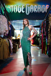 Green beaded vintage gown 