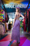 Lilac beaded vintage gown