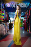 Yellow vintage beaded gown