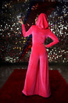 The Madeleine Jumpsuit in Hot Pink Gold Stardust Glitter