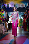 Dynasty Pink/Silver Vintage Sequin Gown