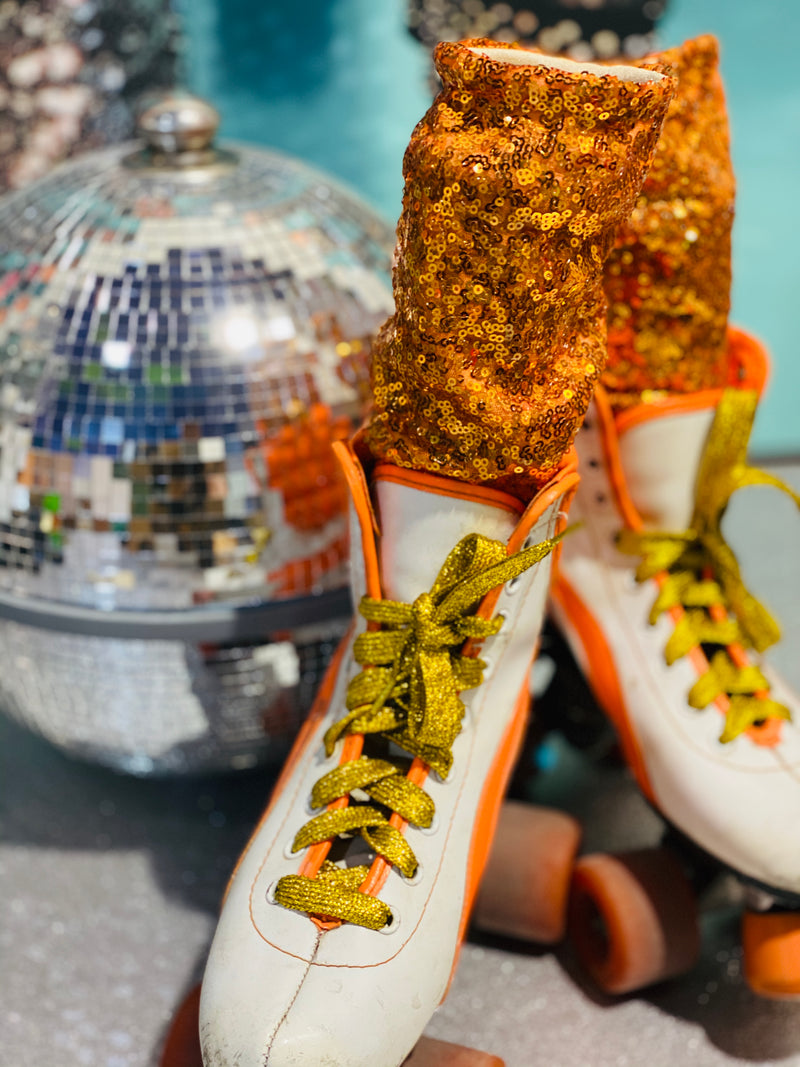 Disco Socks Orange Sequin